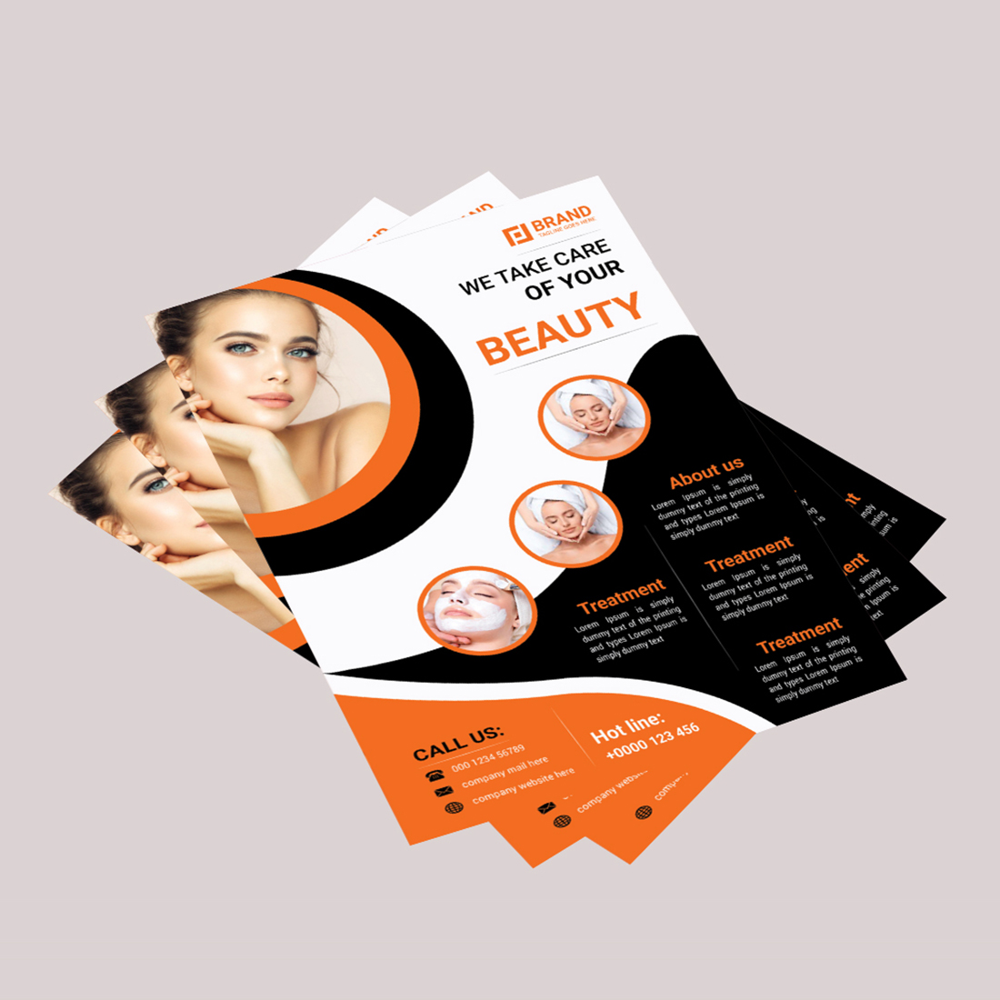 Beauty flyer design template preview image.