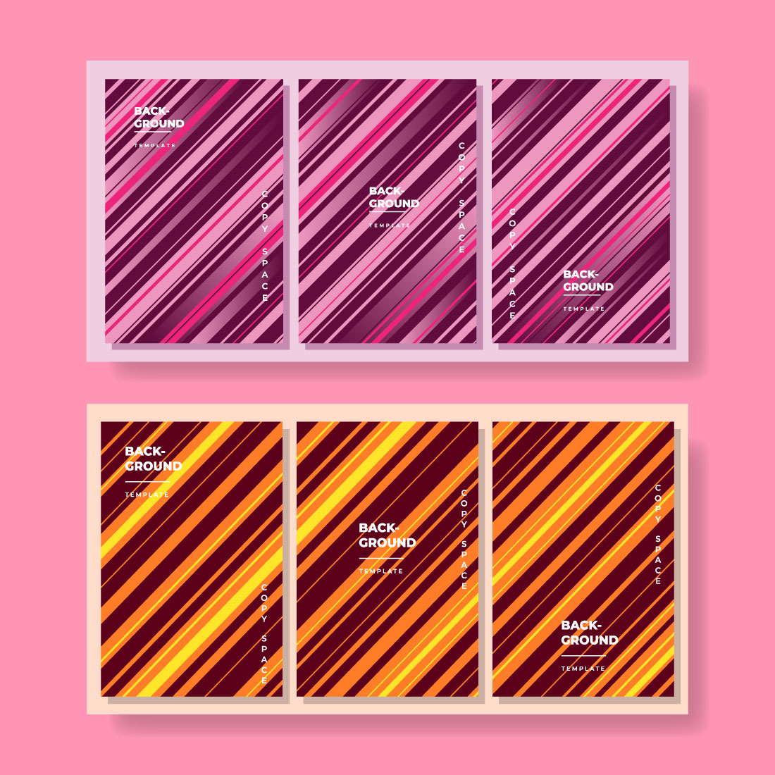 12 diagonal stripes background set in portrait style preview image.