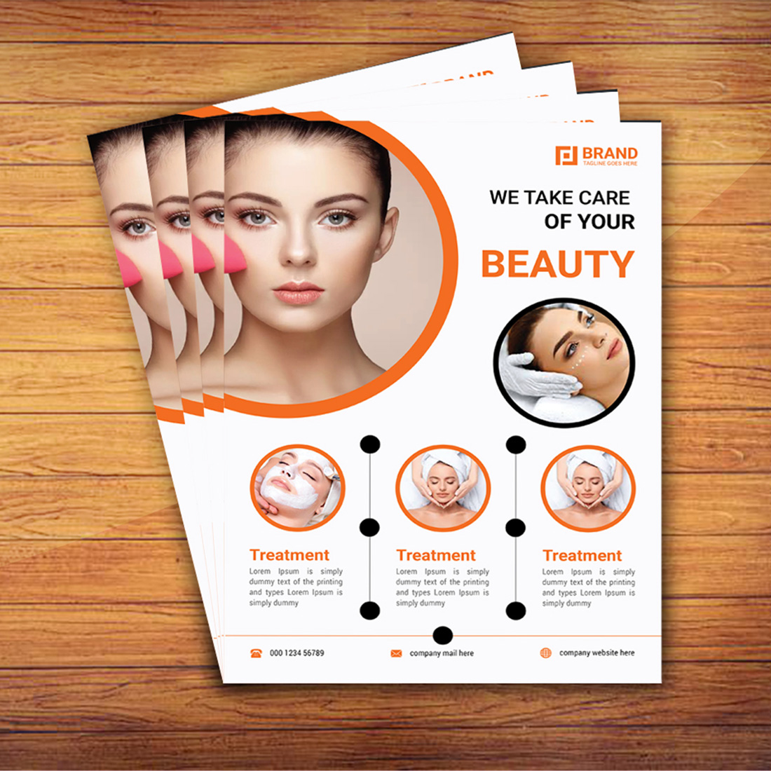 Beauty Saloon Flyer Design Template preview image.