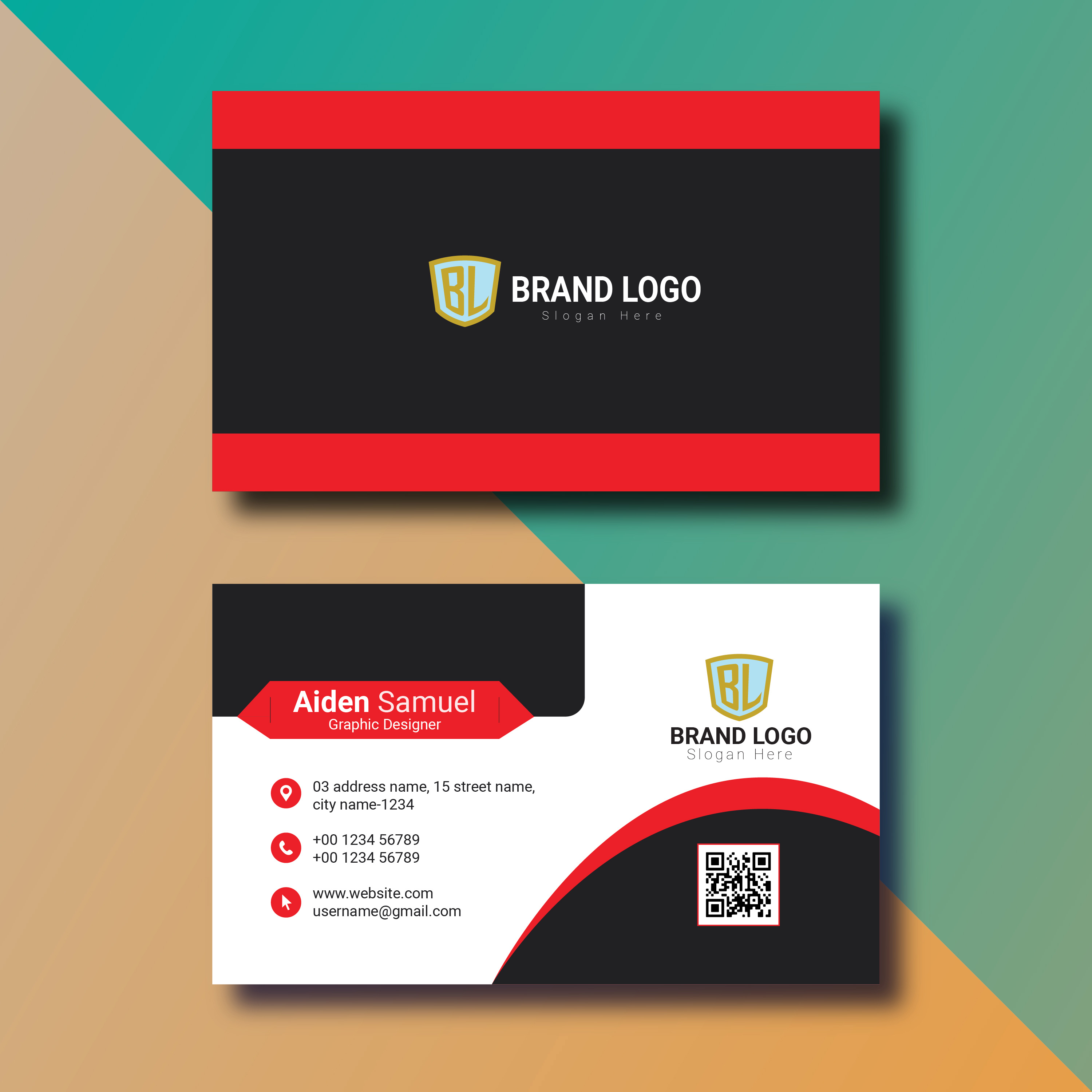 Business Card Template preview image.