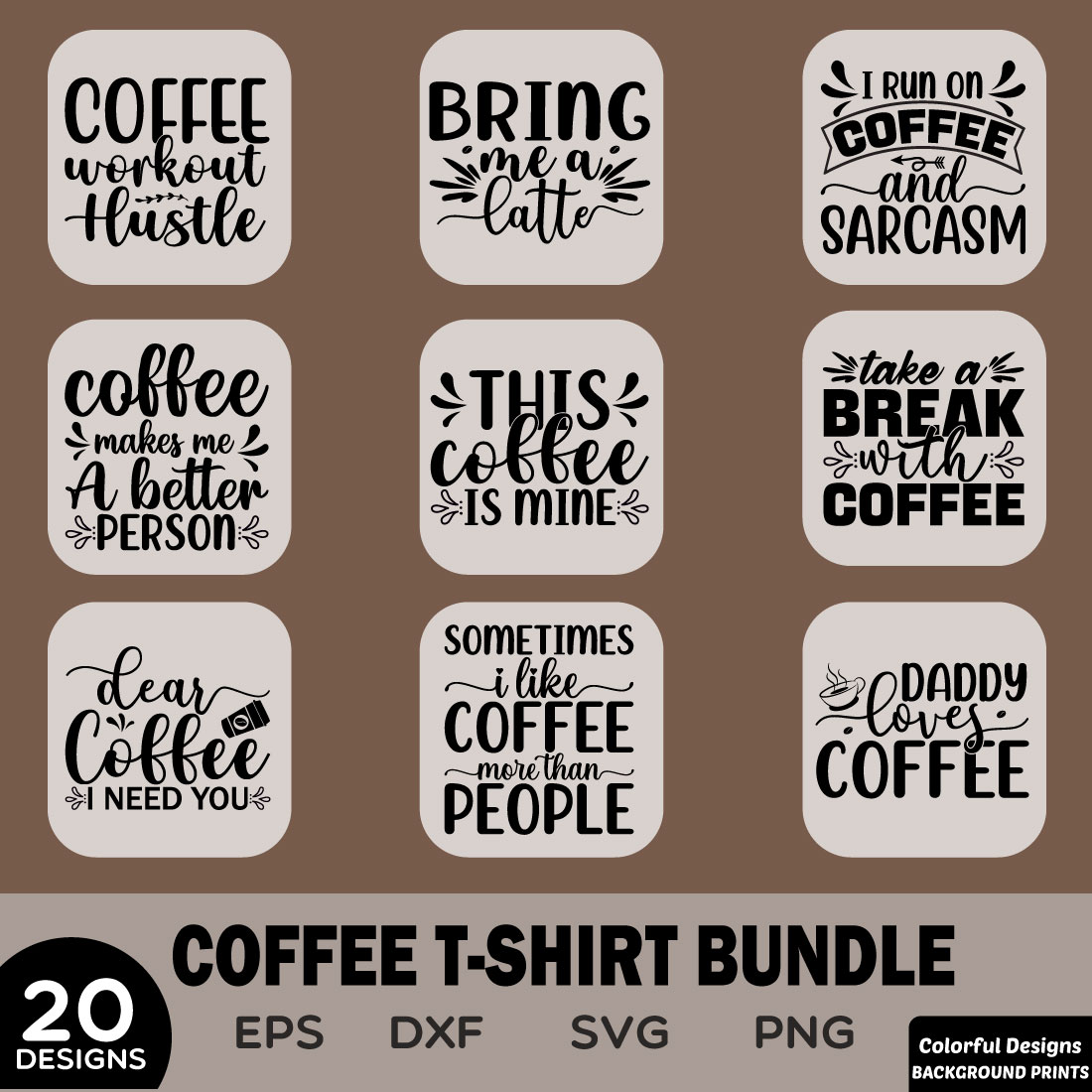 Coffee t-shirt design Bundle preview image.