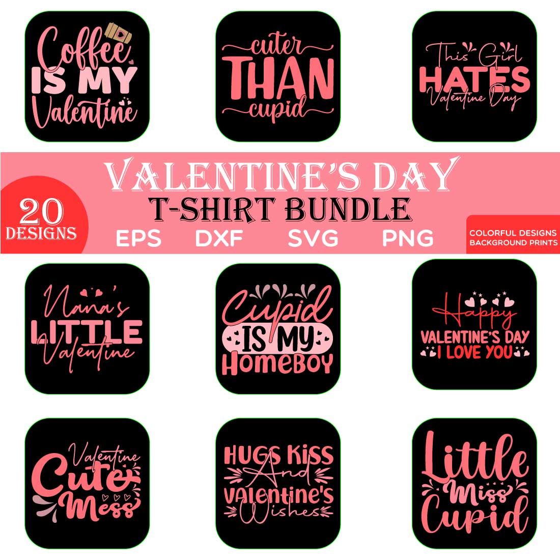 Valentine\'s day t-shirt Bundle preview image.