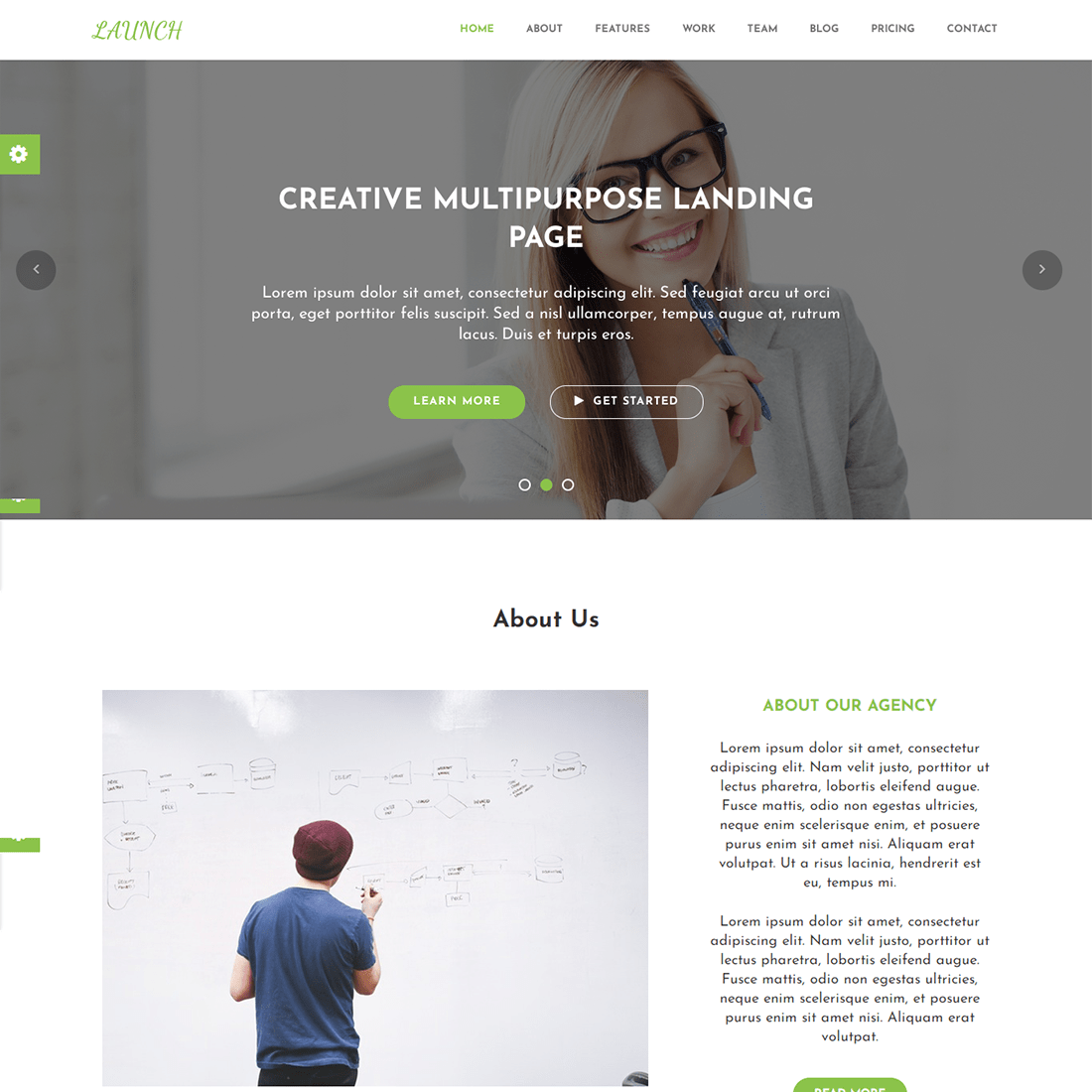 Marketing Digital Agency Website Template preview image.