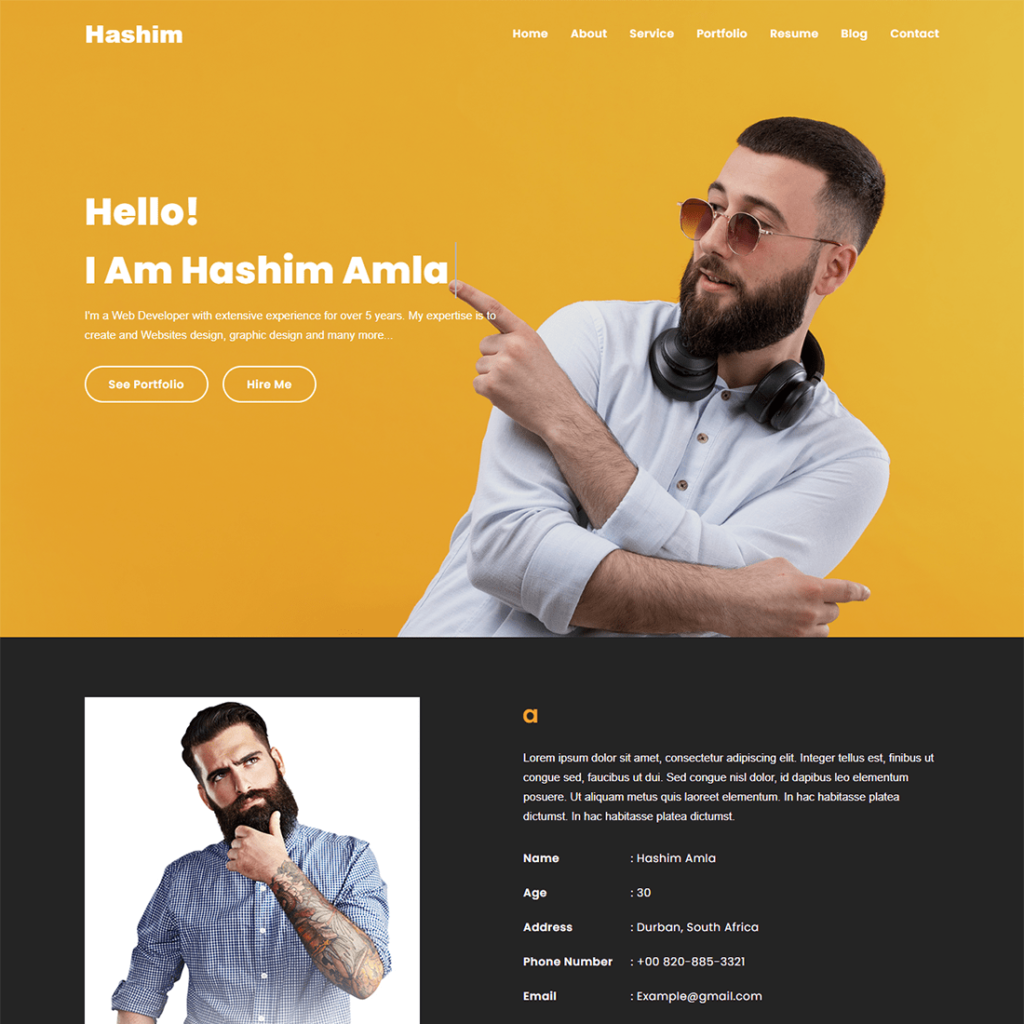 Portfolio Resume HTML Template - MasterBundles