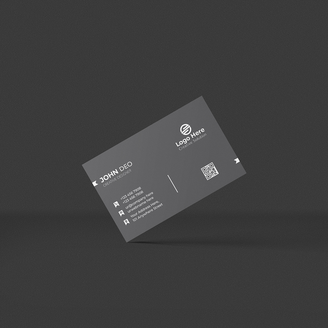 Modern Business Card With Black And White preview image.