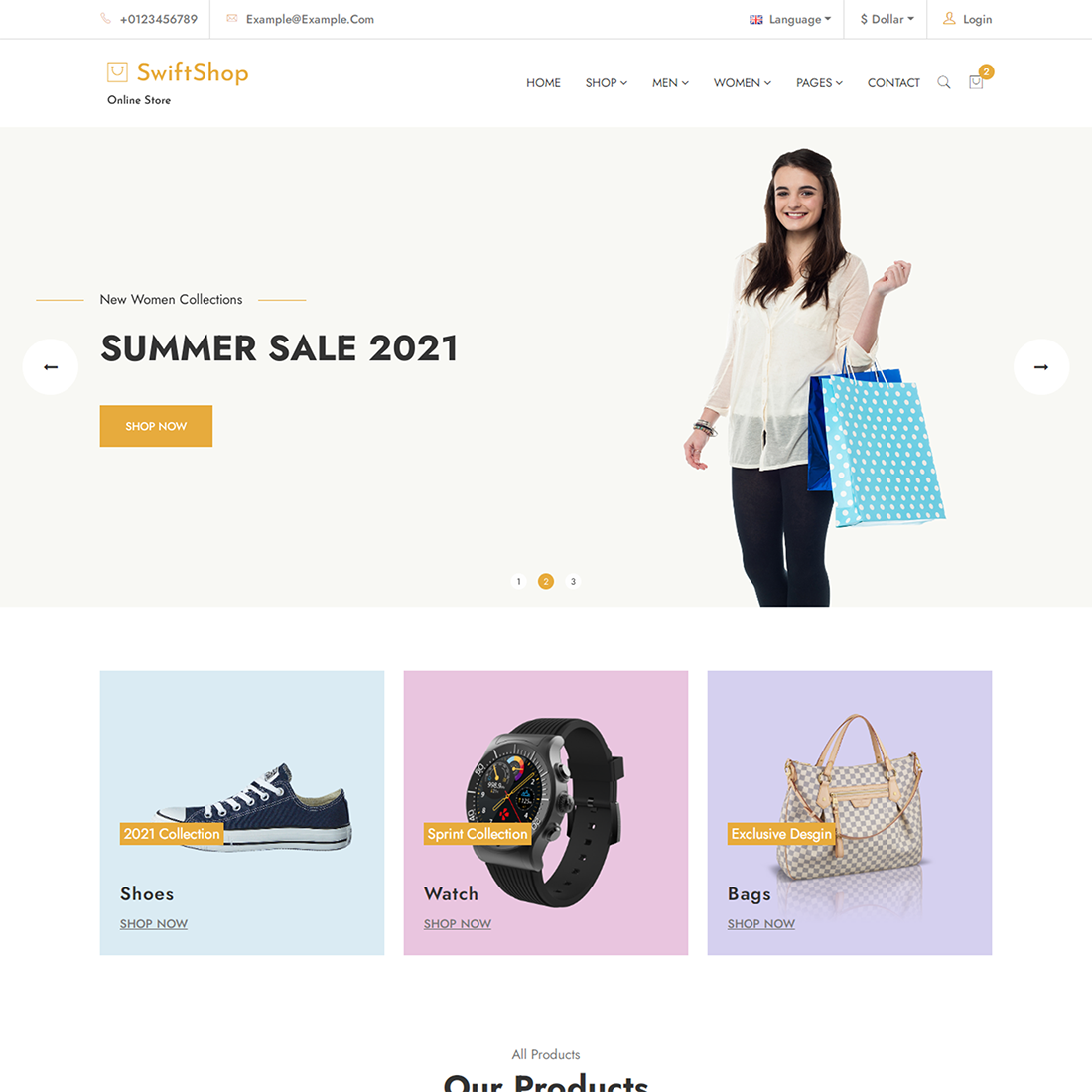 Ecommerce Website HTML Template preview image.