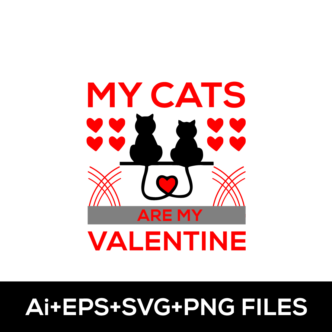 MY CATS ARE MY VALENTINE -T SHIRT DESIGN cover image.