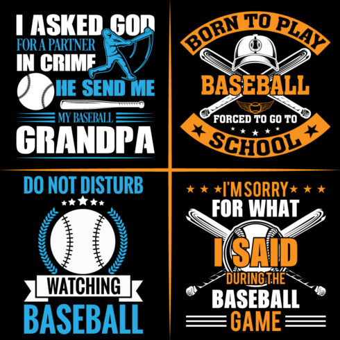 Baseball T-Shirt Design Bundle cover image.