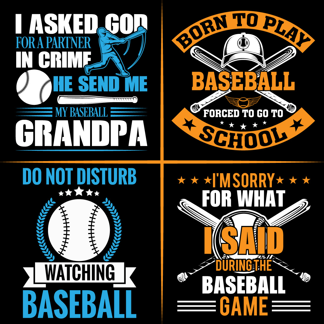 Baseball T-Shirt Design Bundle cover image.