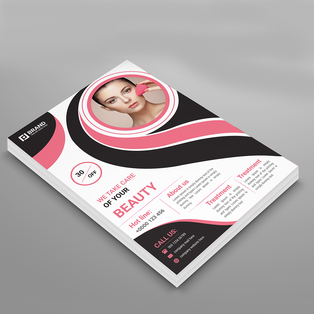 Beauty flyer design template preview image.