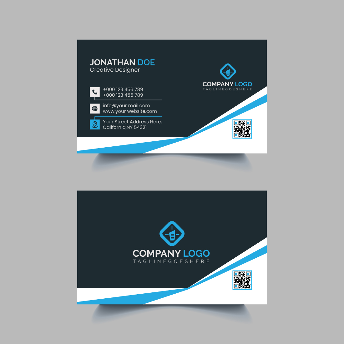 Corporate Creative Business Card Design - AI and EPS File preview image.