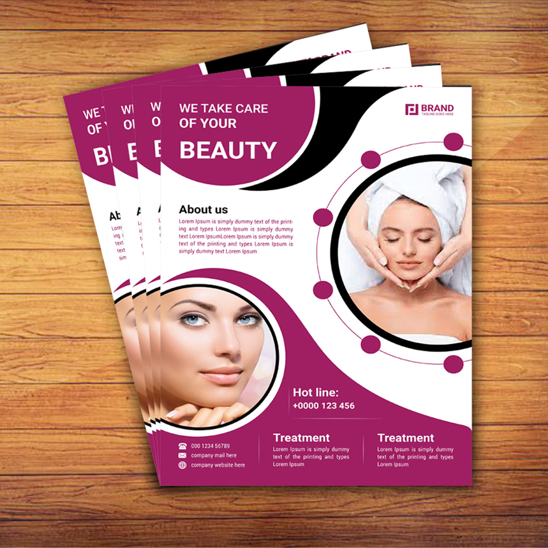 Beauty flyer design with modern preview image.