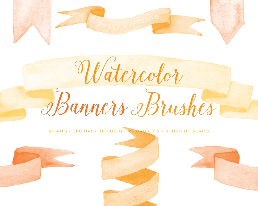 Photoshop Brushes Watercolor Bannerscover image.