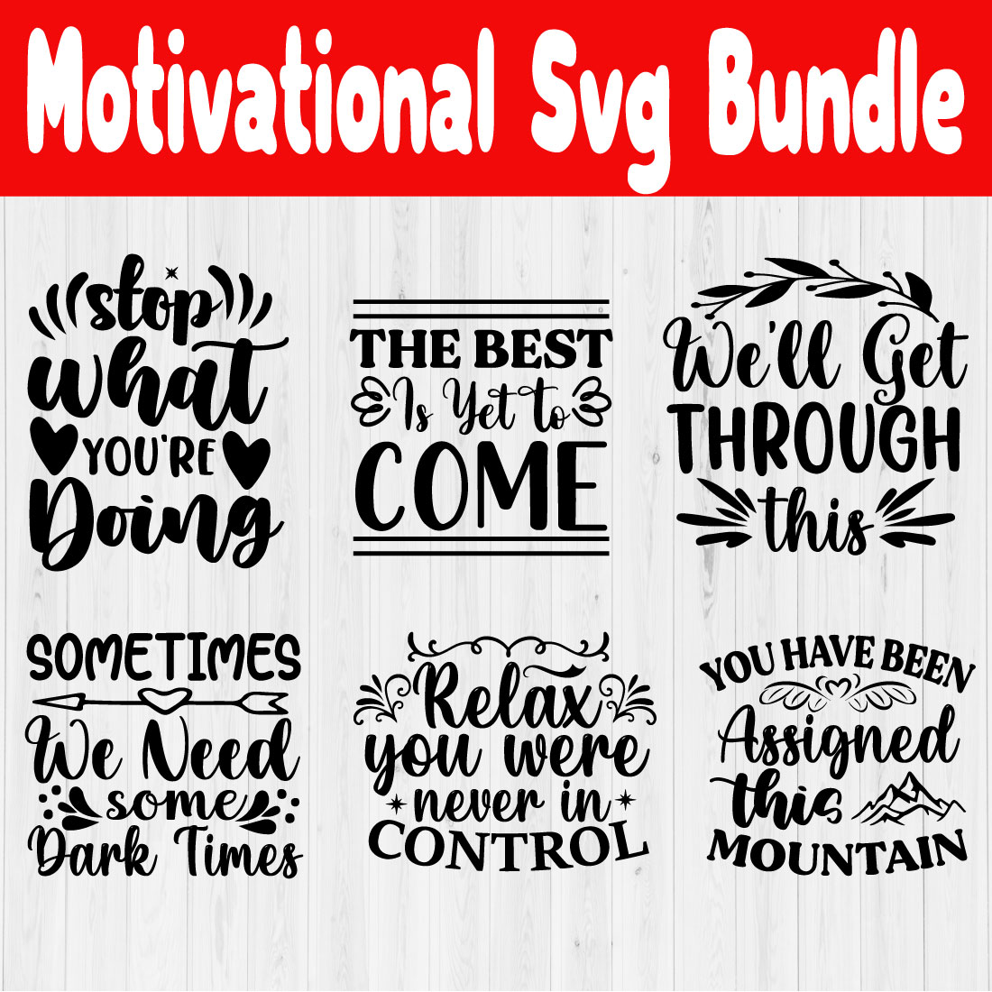 Motivational Svg Quotes Set Vol3 cover image.