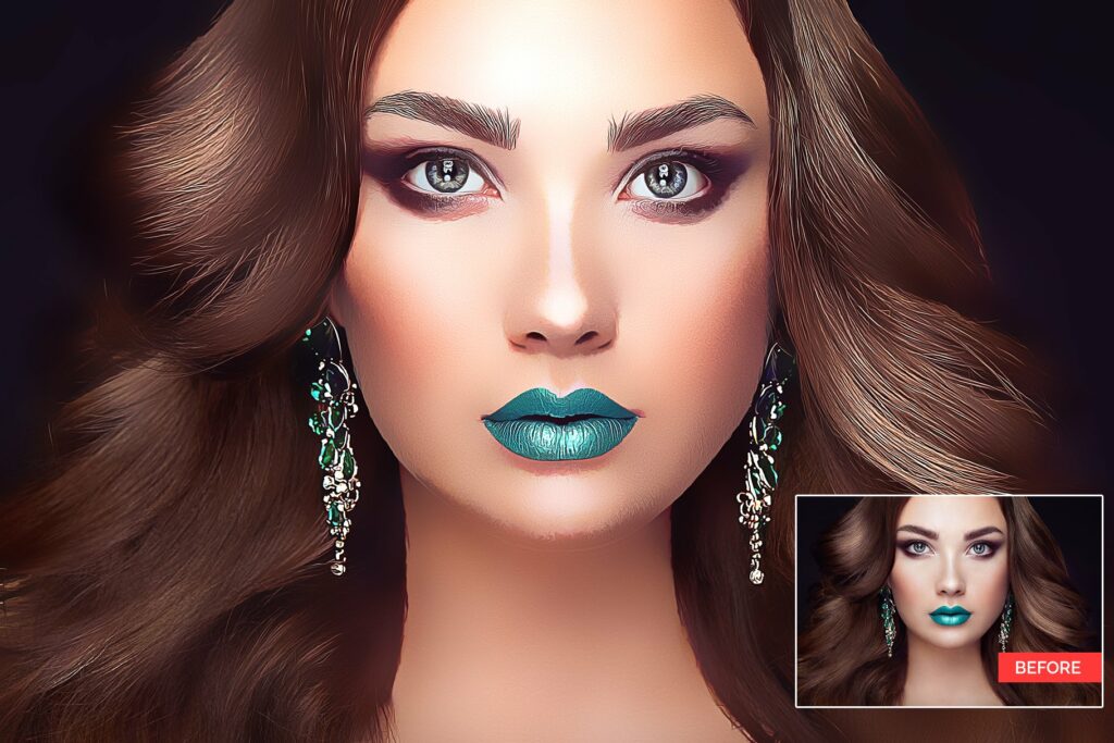 Portrait Painting Photoshop Action – MasterBundles