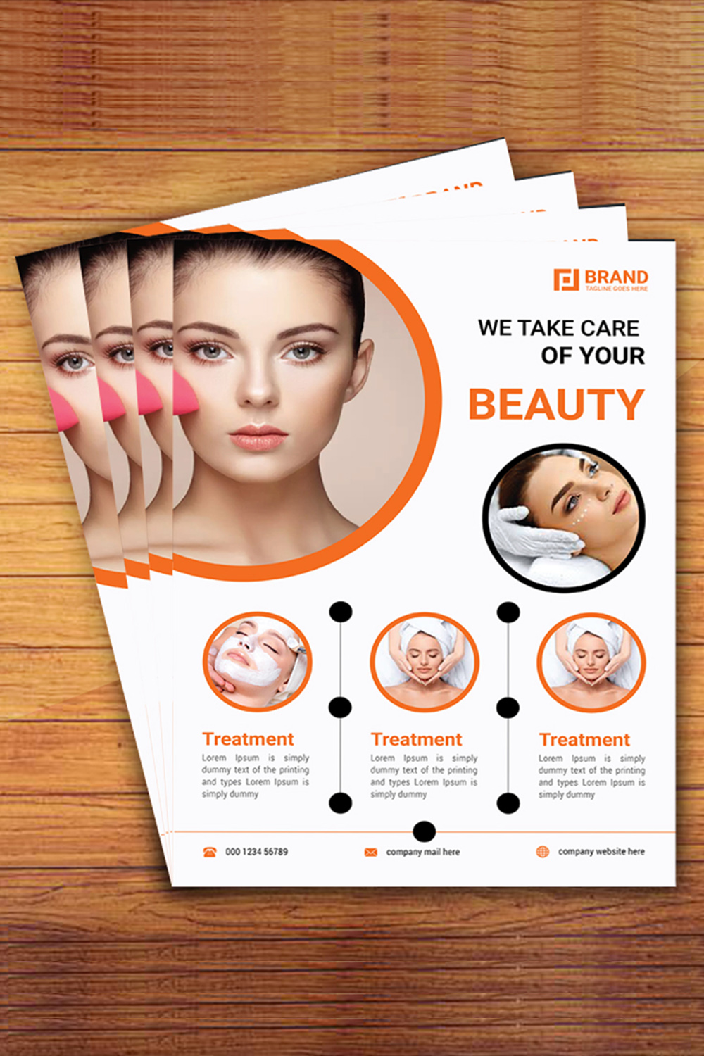 Beauty Saloon Flyer Design Template pinterest preview image.