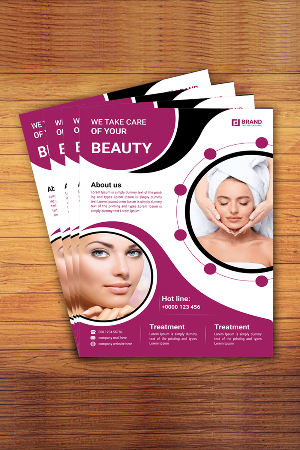 Beauty flyer design with modern pinterest preview image.