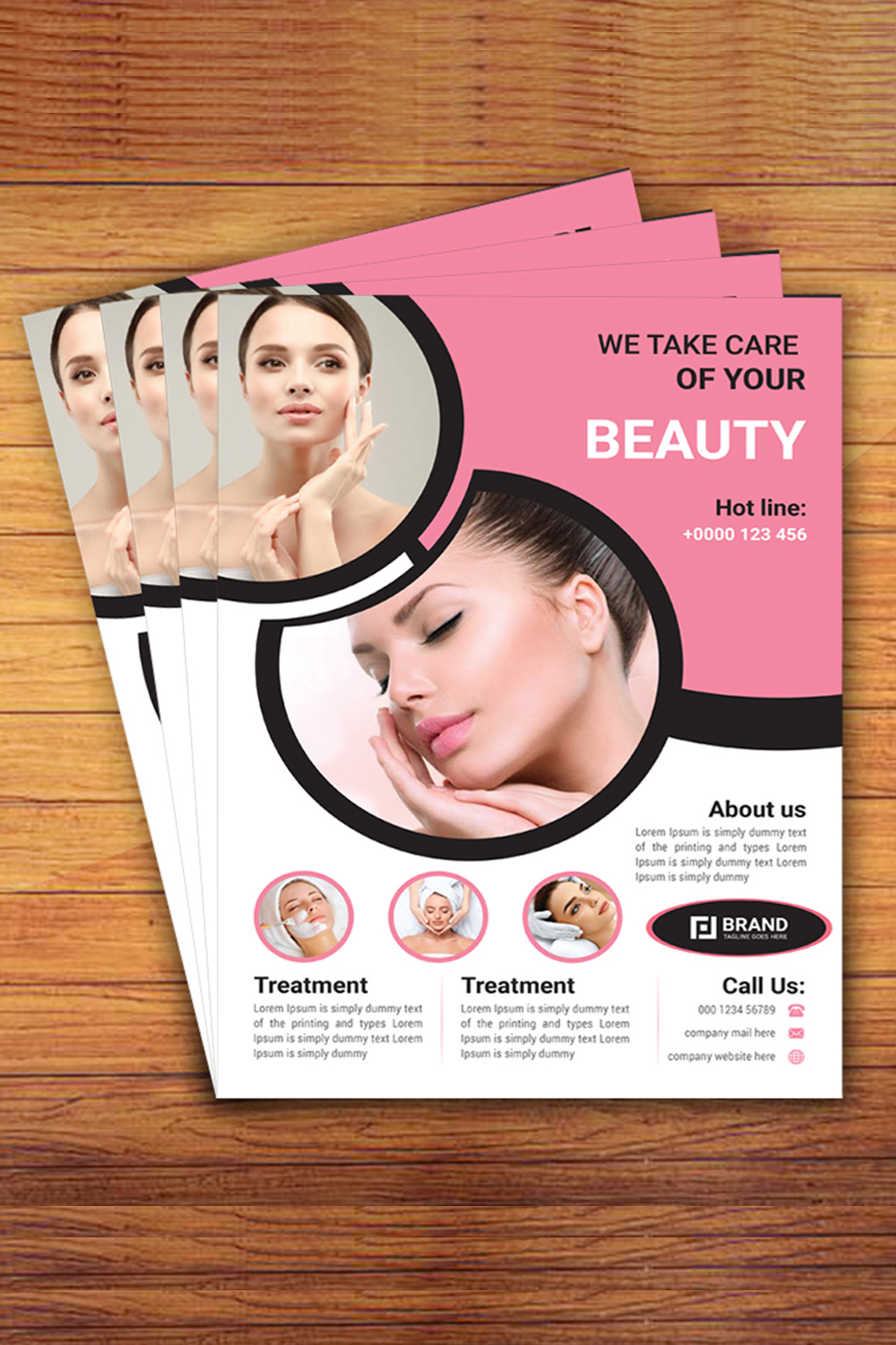 Beauty flyer design with modern look pinterest preview image.