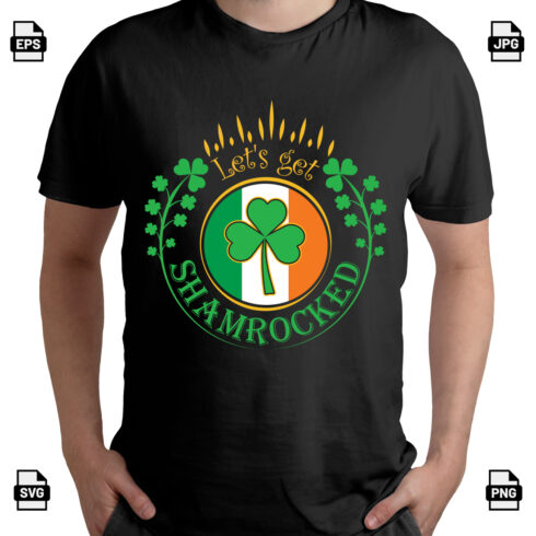 Let’s get shamrocked St Patrick's day t-shirt design cover image.