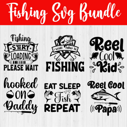 Fishing Svg Design Bundle Vol4 cover image.