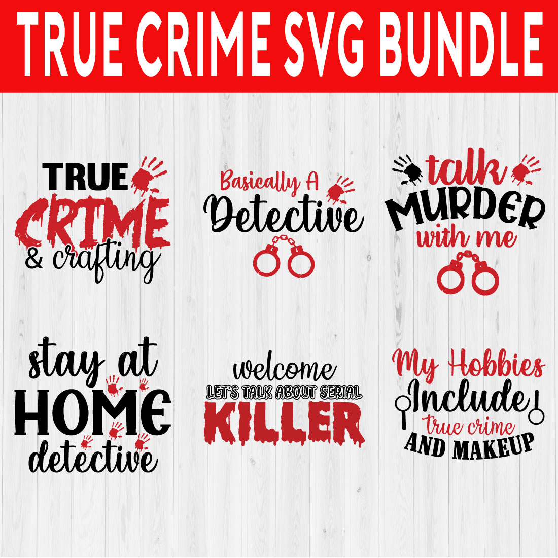 True Crime Svg T-shirt Bundle Vol7 cover image.