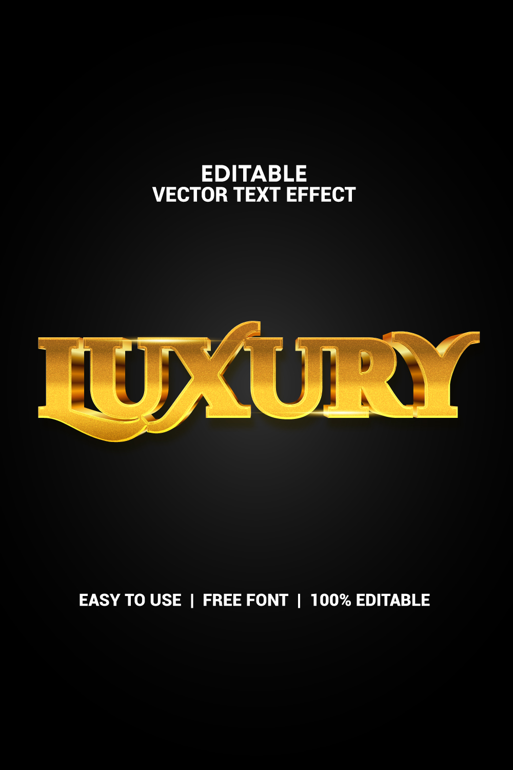 Luxury 3d Text Effect pinterest preview image.