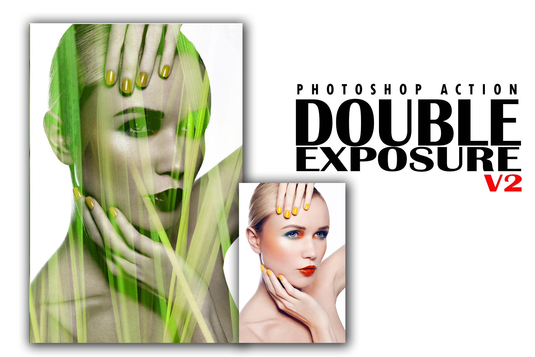 Double Exposure v2 Photoshop Actionpreview image.