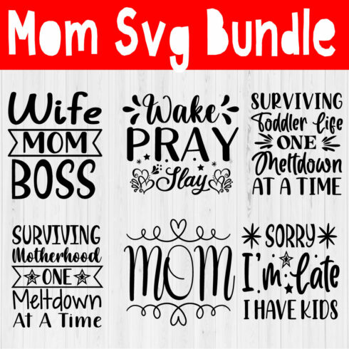 Mom Funny Svg Quote Bundle Vol7 cover image.