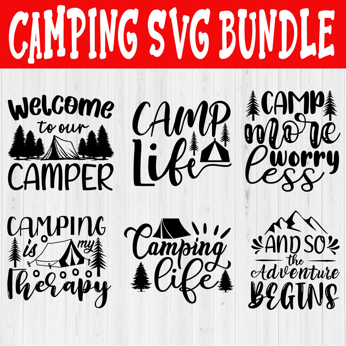 Camping Svg Bundle Vol1 cover image.