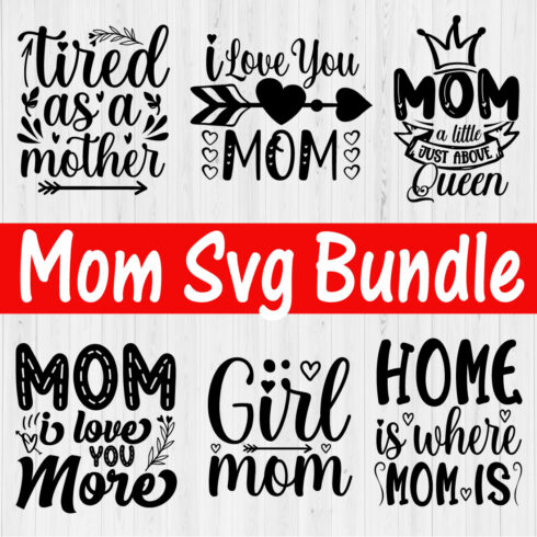 Mom Svg Typography Design Vol17 cover image.