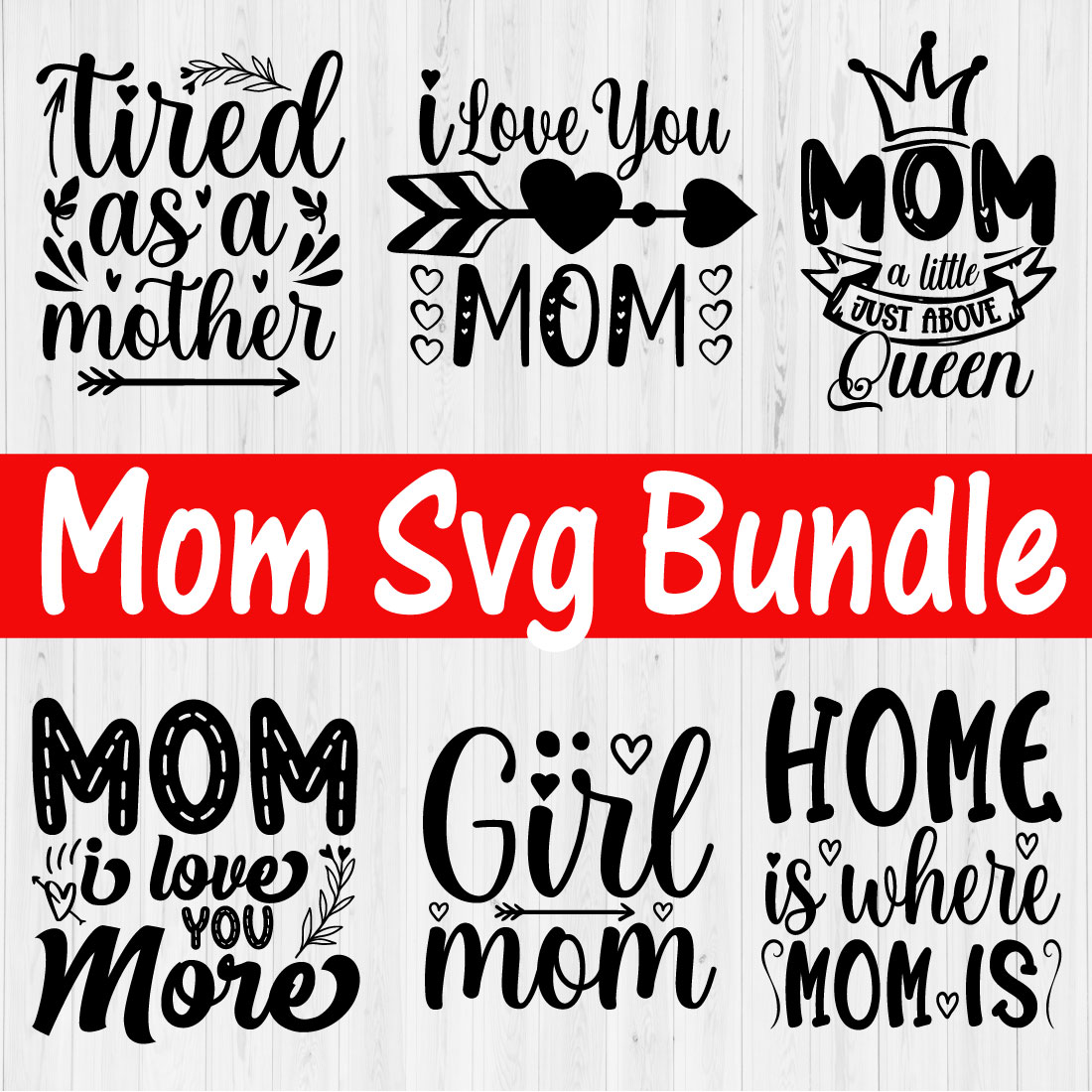 Mom Svg Typography Design Vol17 cover image.