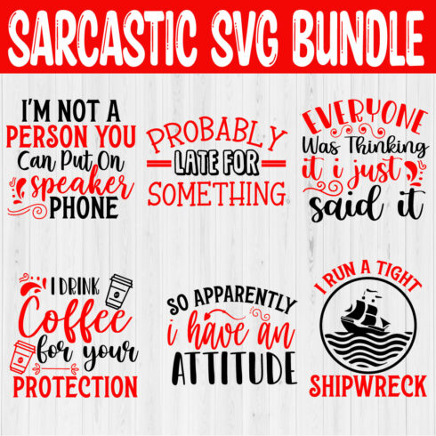 Funny Sarcastic Svg Bundle Vol20 cover image.