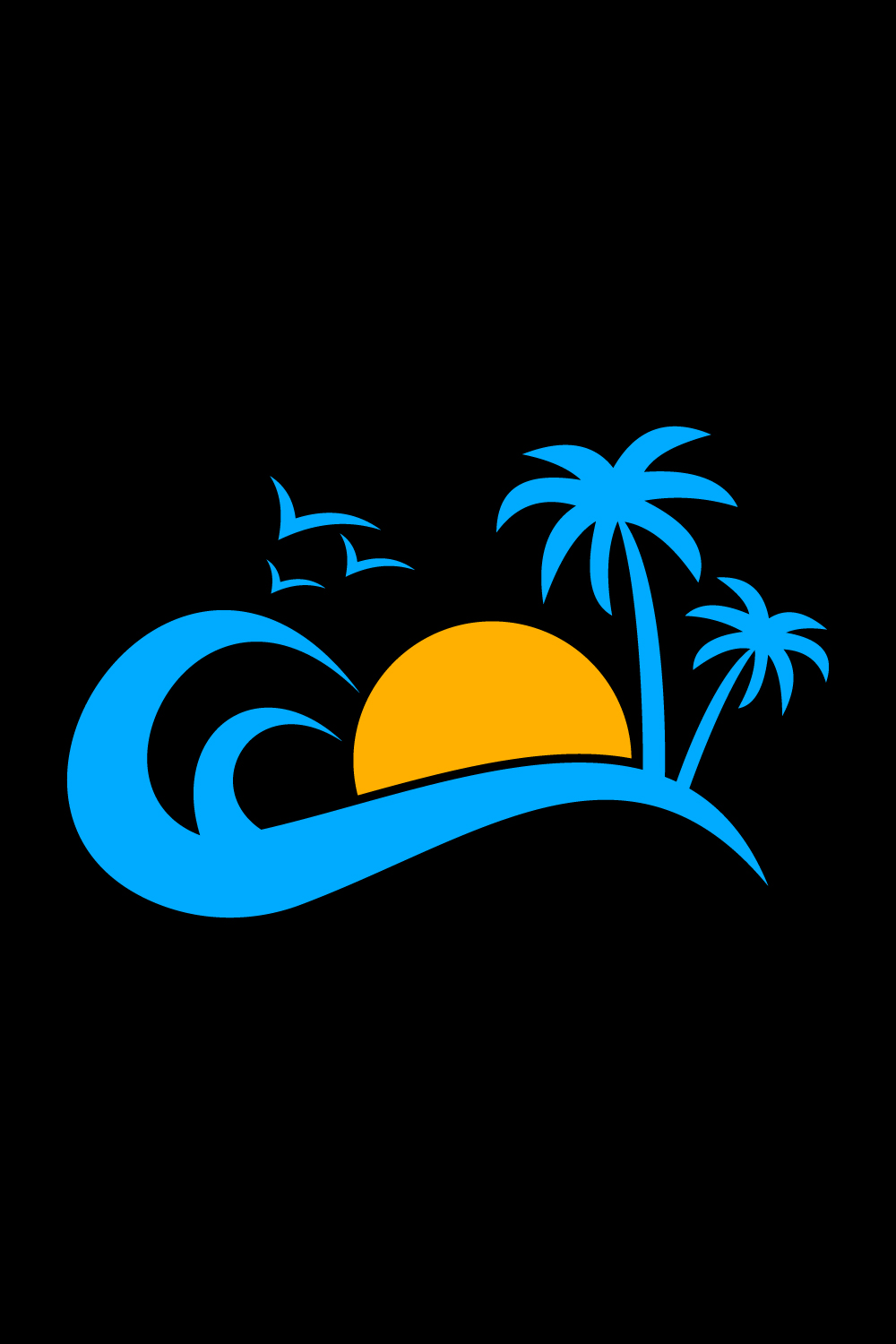 Creative Beach logo design, Vector design concept pinterest preview image.