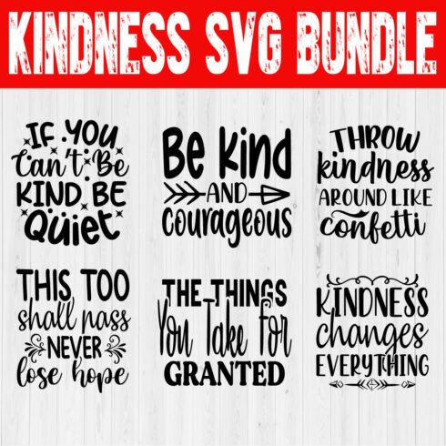 Kindness Svg Quotes Design Bundle Vol7 cover image.