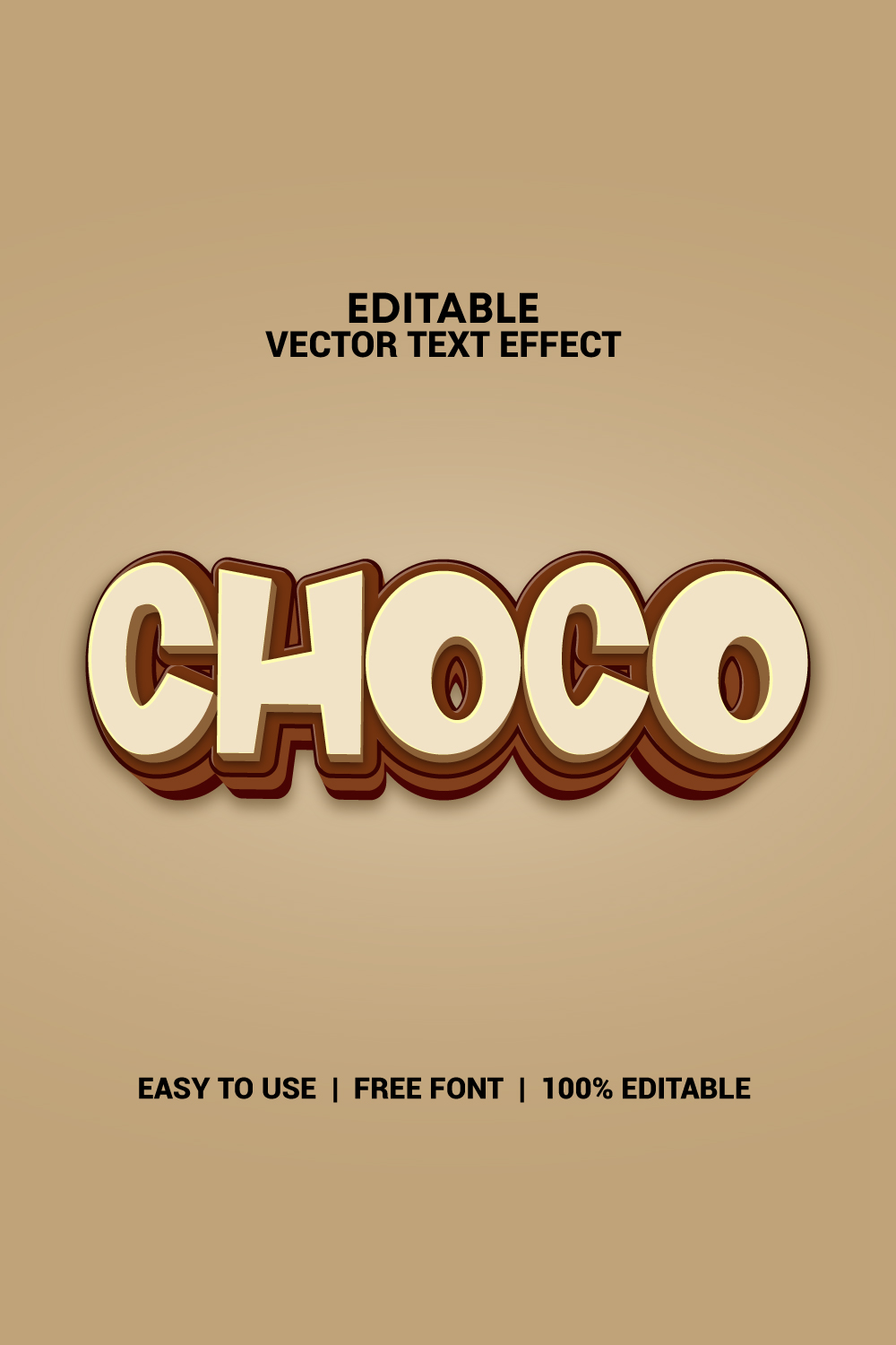 Choco 3d Text Effect pinterest preview image.