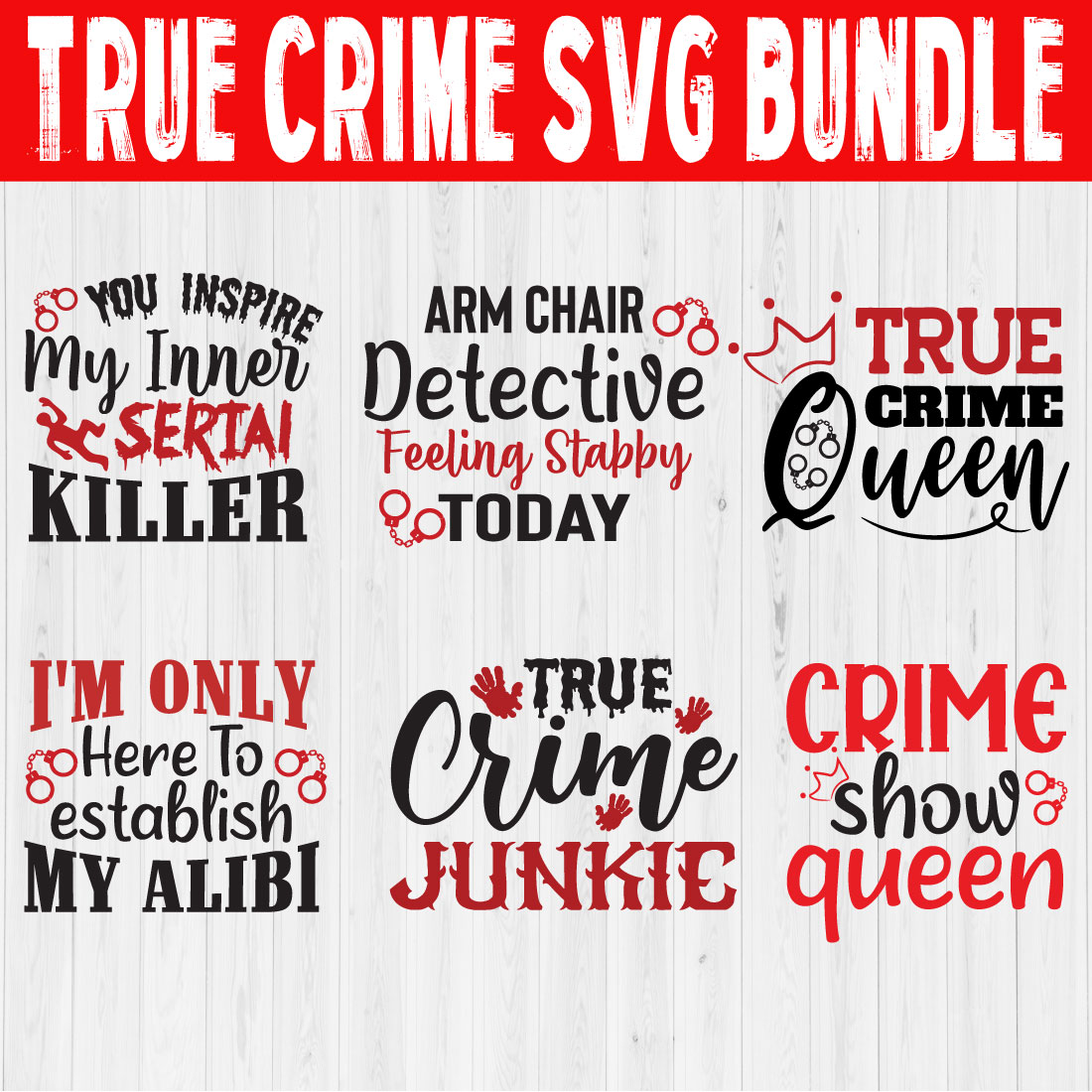 True Crime Svg Design Bundle Vol2 cover image.