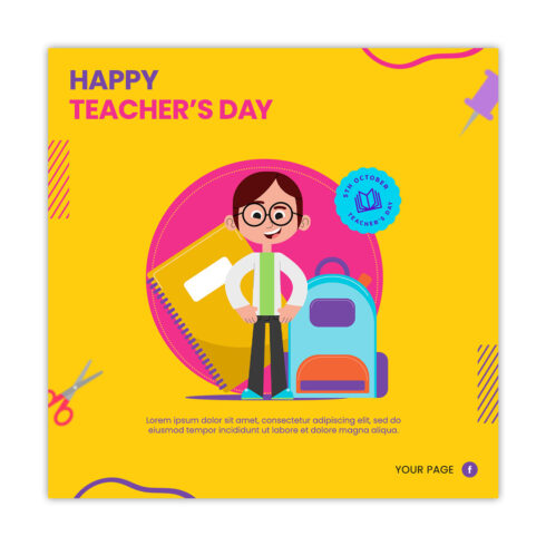 HAPPY TEACHER\'s DAY Template cover image.