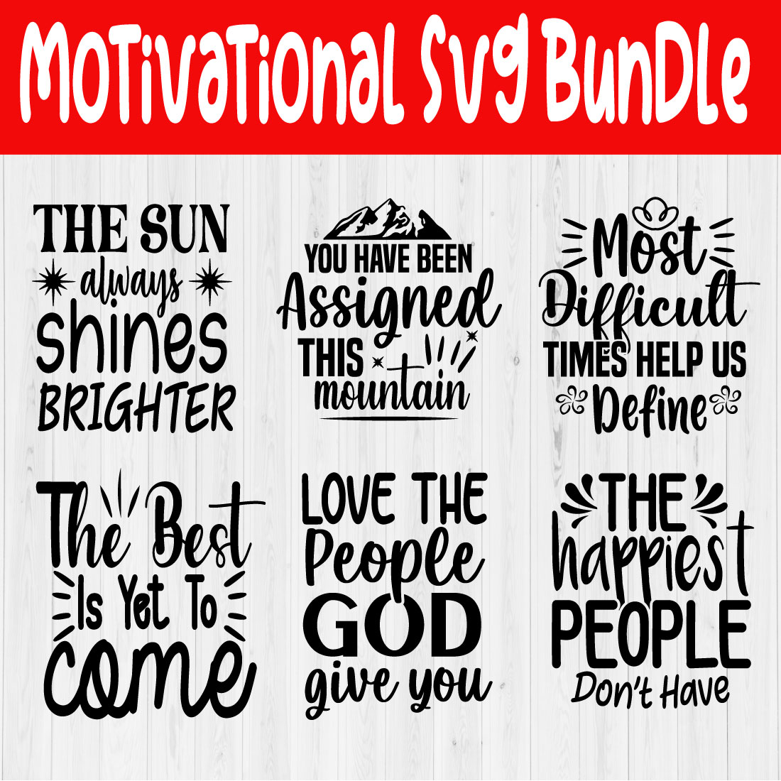 Funny Motivational svg Bundle Vol6 cover image.