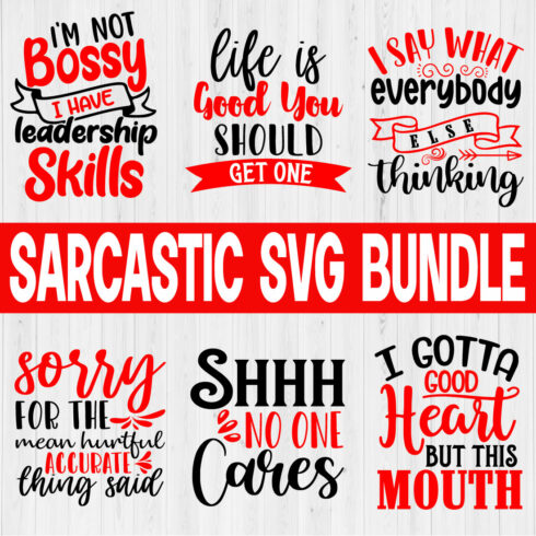 Sarcastic Svg T-shirt Design Bundle Vol16 cover image.