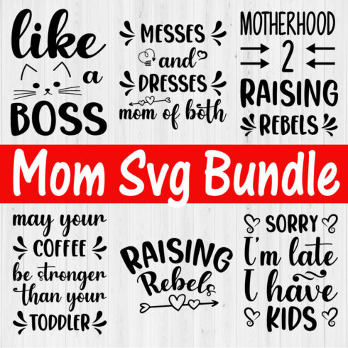 Mom funny Quote Svg Design Vol12 cover image.