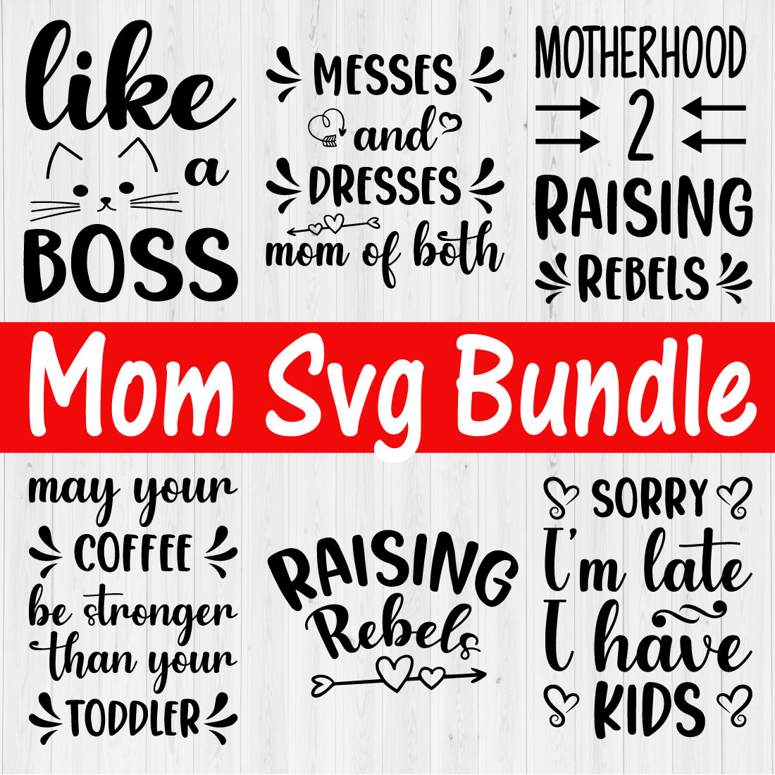 Mom funny Quote Svg Design Vol12 cover image.