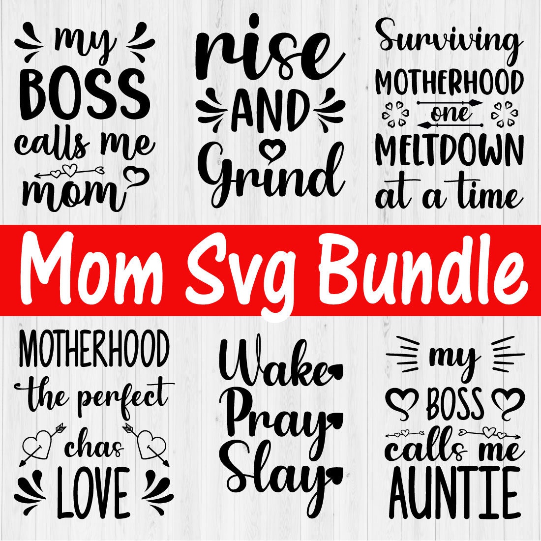 Mom Svg Design Black Set vol13 cover image.