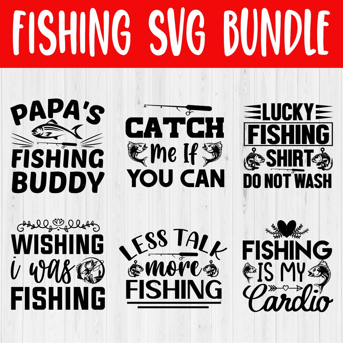 Fishing Typography Svg Designs Vol.5 - MasterBundles