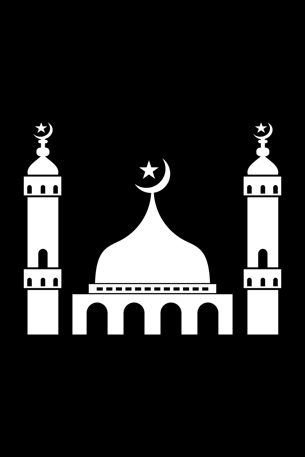 Mosque logo design, Islamic logo template, Vector illustration pinterest preview image.