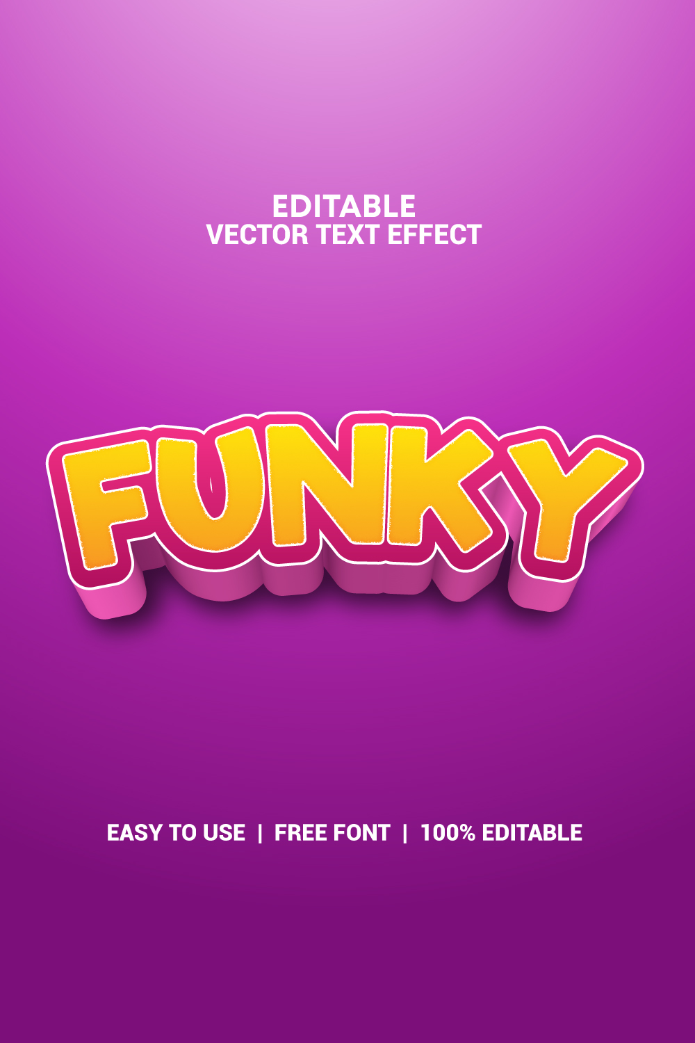 Funky 3d Text Effect Style pinterest preview image.