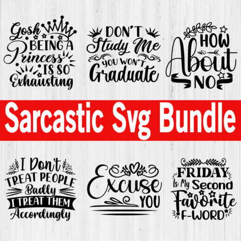 Sarcastic Svg T-shirt Design Bundle Vol6 cover image.