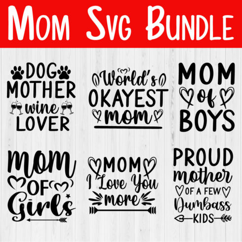 Funny Mom Svg Design Bundle Vol23 cover image.