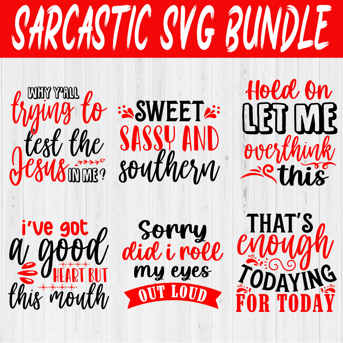 Sarcastic Svg Quotes Bundle Vol21 cover image.