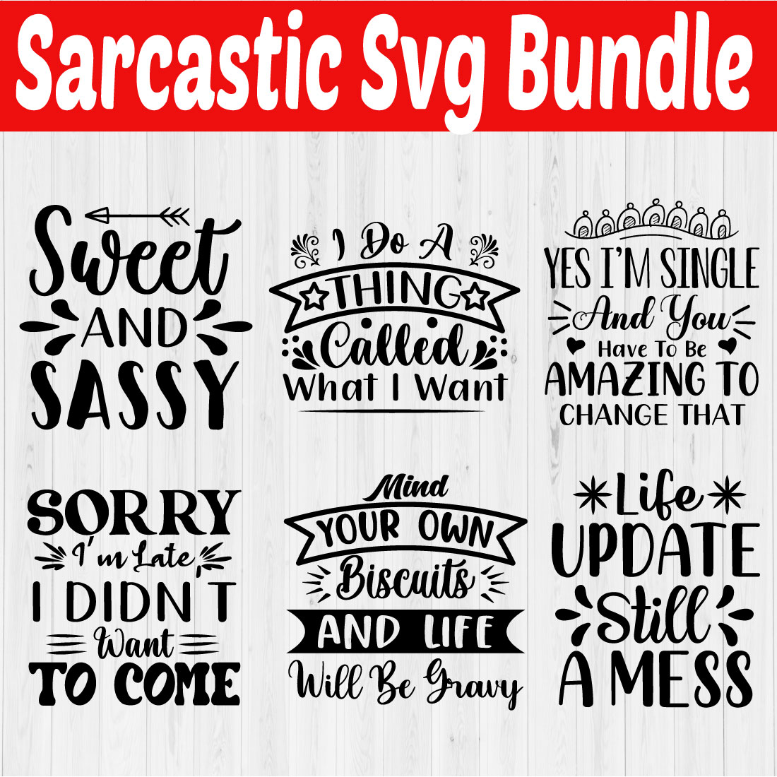 Sarcastic Svg Quotes Bundle Vol10 cover image.