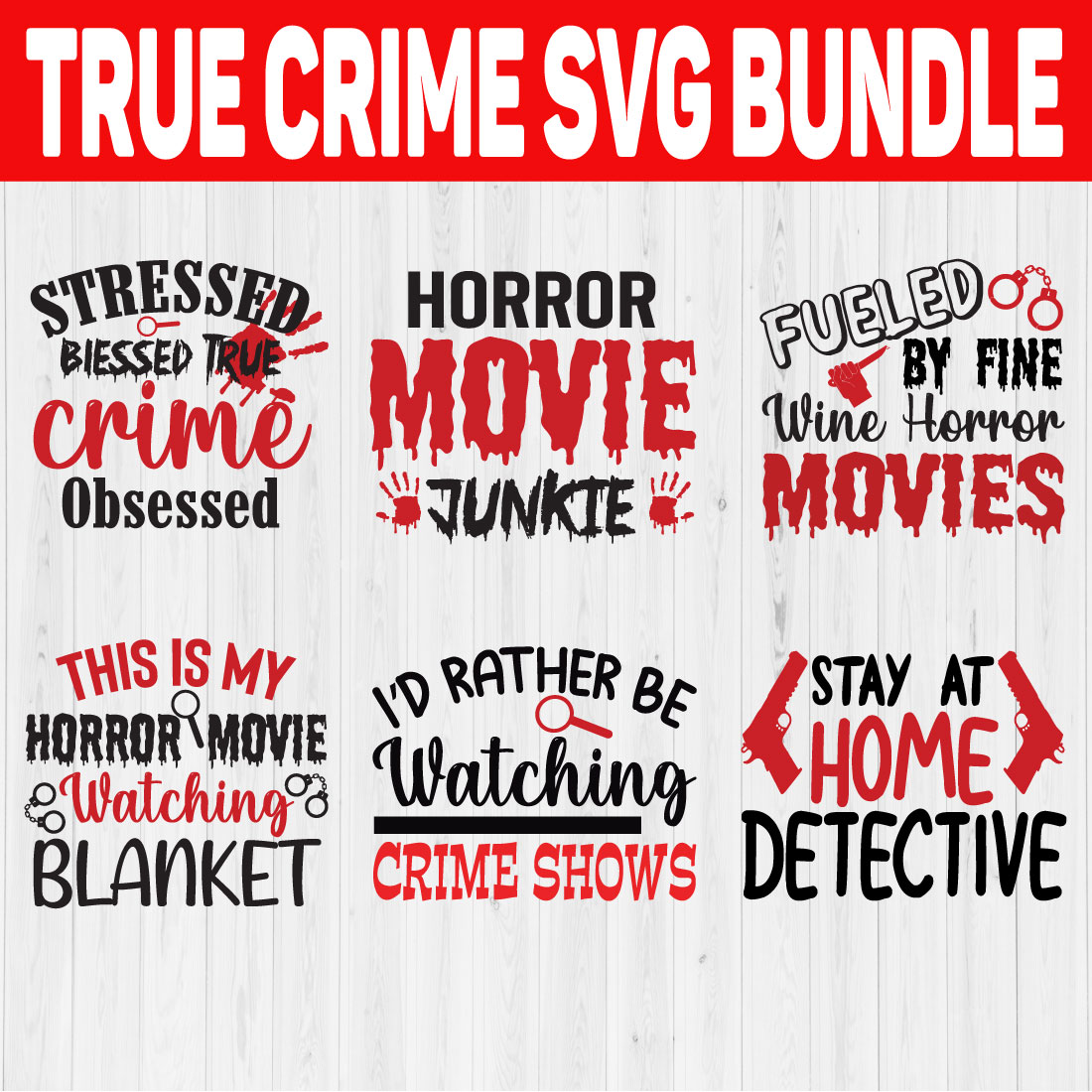 True Crime Svg Bundle Vol1 cover image.